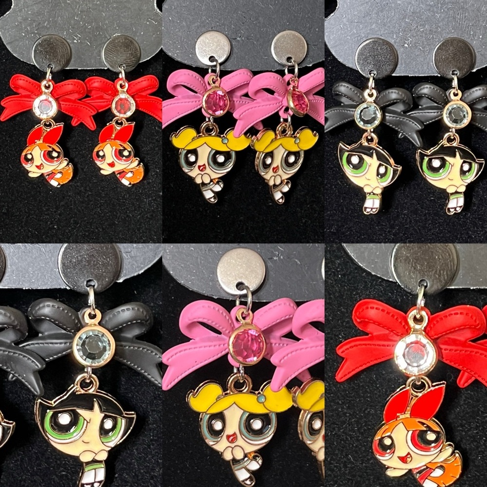SGC619 handmade Power puff girls dangle earrings